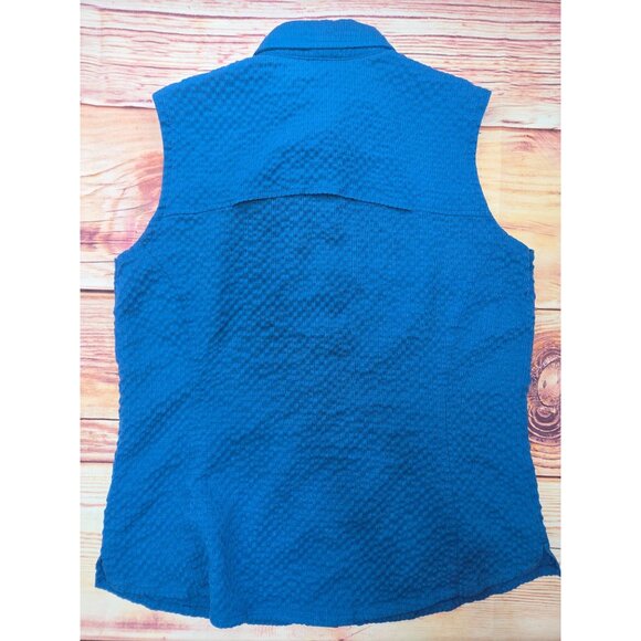 Nike ATG Blue Sleeveless Button-Down Vest Large 80% Rayon & 20% Polyester - Picture 8 of 11